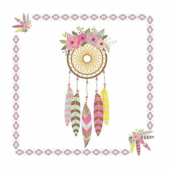 Set de 20 serviettes en papier 33x33cm 3 plis DREAM CATCHER - D INT