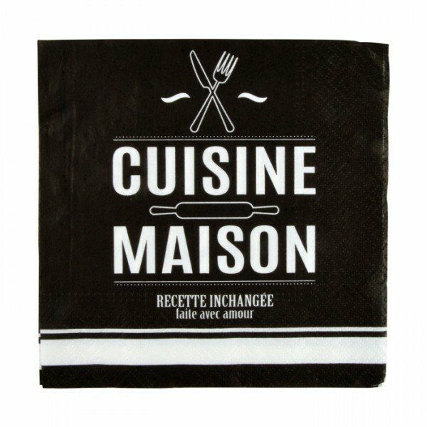 Set de 20 serviettes en papier 33x33cm 3 plis CUISINE MAISON - D INT