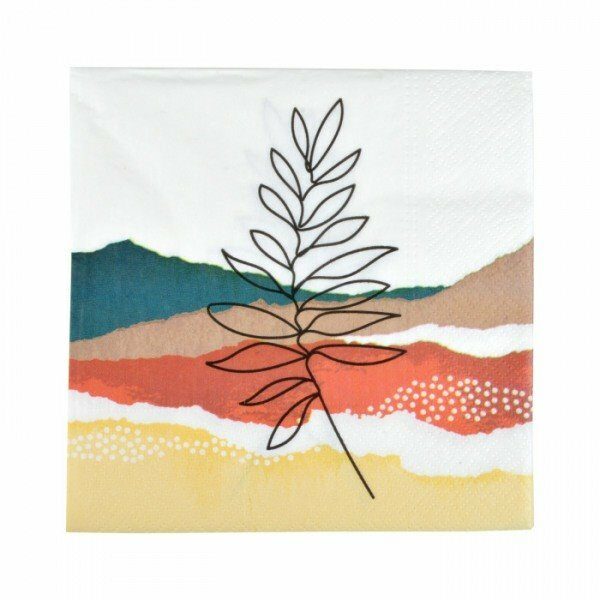 Set de 20 serviettes en papier 33x33cm 3 plis ABSTRACT FLOWER - D INT