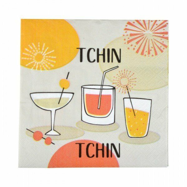 Set de 20 serviettes en papier 33x33cm 3 plis TCHIN TCHIN - D INT