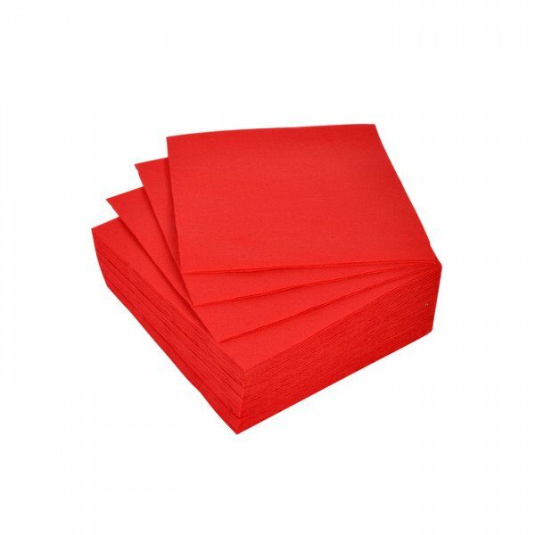 Set de 40 serviettes en papier 25x25cm 2 plis rouge VITAMINE - D INT