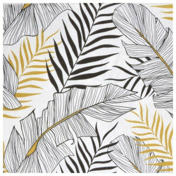 Set de 20 serviettes en papier 33x33cm 3 plis FEUILLAGE FESTIF - D INT