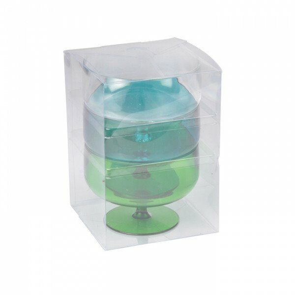 Set de 3 coupes a glace acrylique 400ml ton bleu - D INT