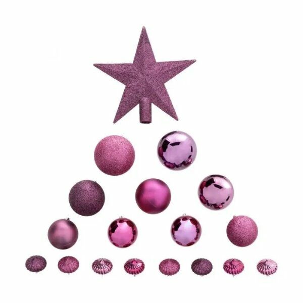 Set de 18pcs boules de noel cassis - ATM