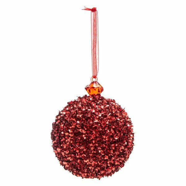 Boule de noel 8cm sequin argenté - ATM