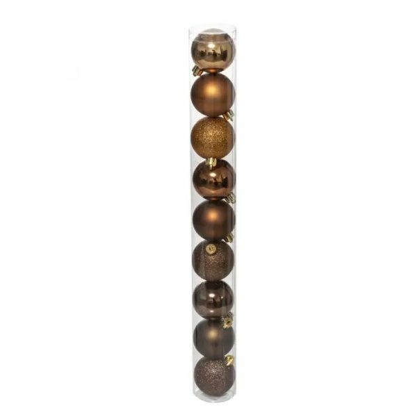 Set de 9pcs boules de noel 60mm bronze - ATM