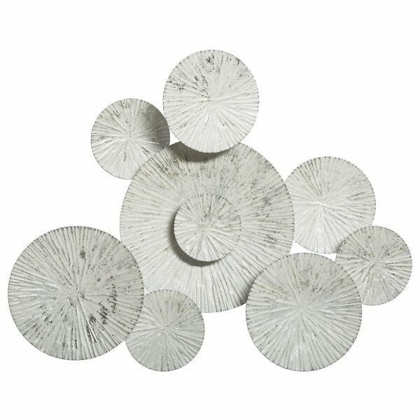 Deco murale metal multi ronds 75x61 argent - ATM