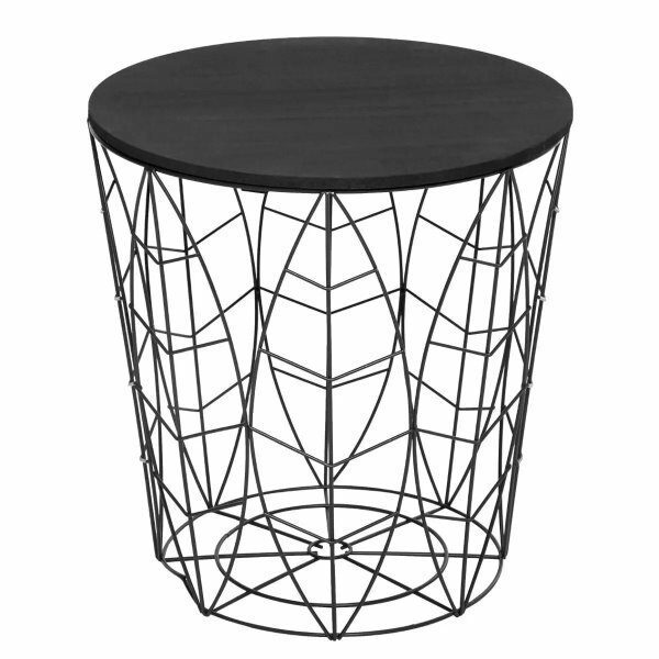 Table a cafe metal noire KUMI FEUILLE - ATM