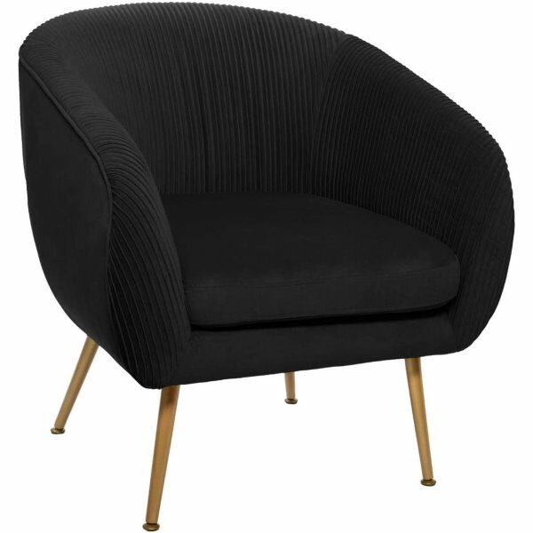 Fauteuil velours noir SOLARO - ATM