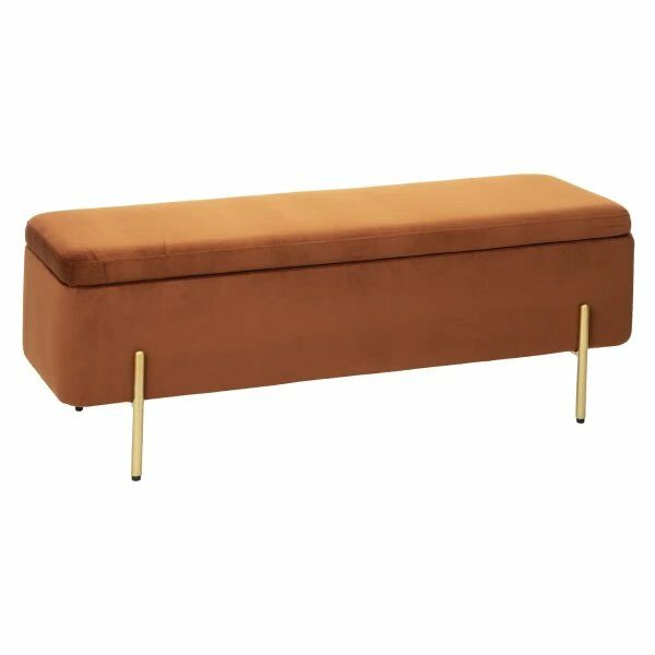 Banc coffre velours ambre ART - ATM