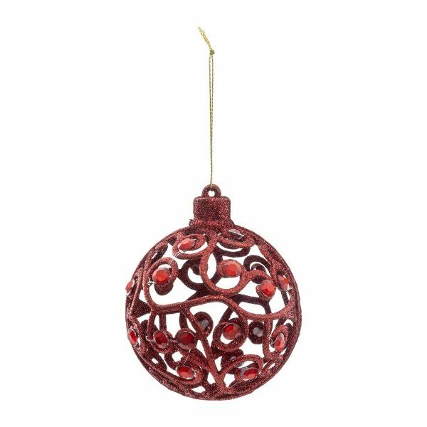 Boule de noel plast paillette + strass - ATM