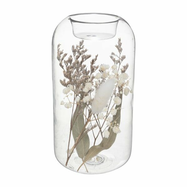 Photophore tube en vr fleurs sechees - ATM