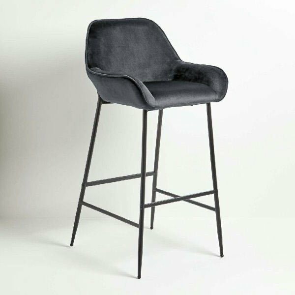 Tabouret de Bar gris CAROLINE-LC