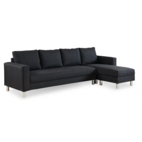 Canape d'angle noir ELTON - LC