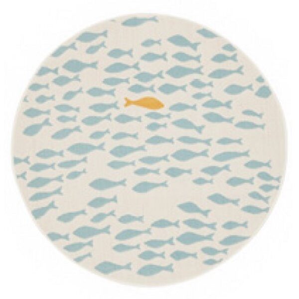 Tapis CANVAS rond d120cm beige / poisson - BLT
