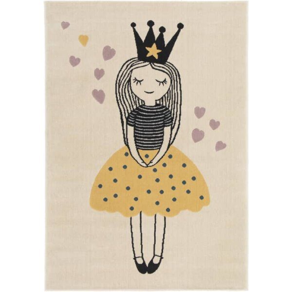 Tapis canvas 120x170 beige / couronne - BLT