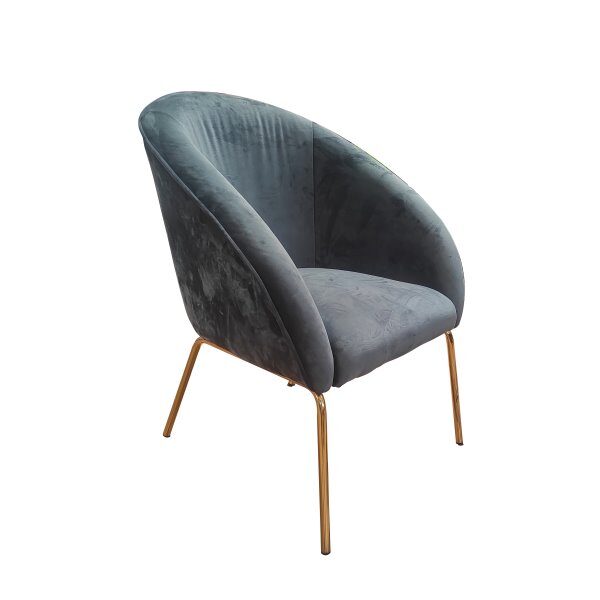 Fauteuil velvet charcoal LOLA- YM