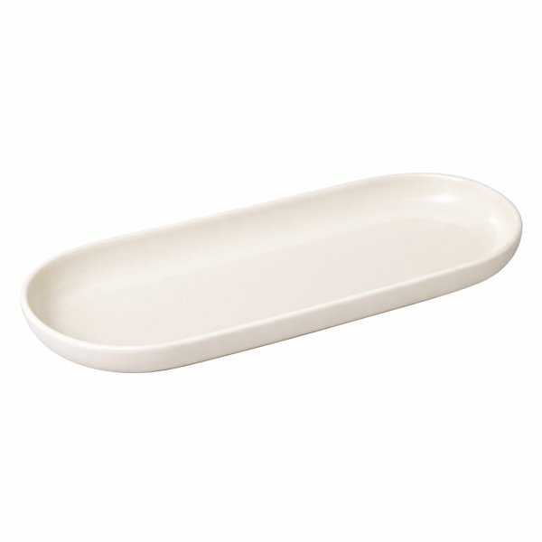 Plat oval nora 23x9, blanc chaud